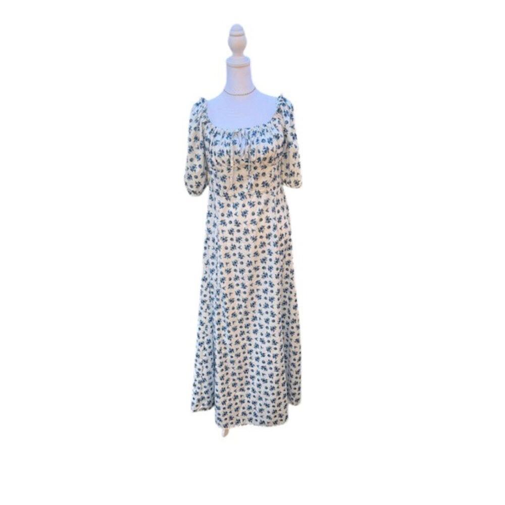 Regency Floral Dress Women Medium Puff Prairie Whimsy Spring Summer Bridgerton - Picture 4 of 6